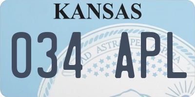 KS license plate 034APL