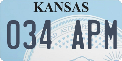 KS license plate 034APM