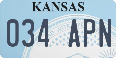 KS license plate 034APN