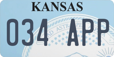 KS license plate 034APP