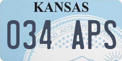 KS license plate 034APS