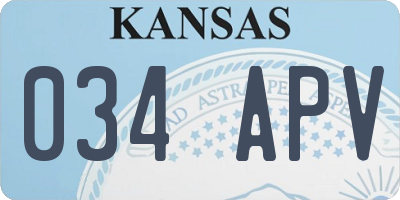 KS license plate 034APV