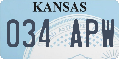 KS license plate 034APW