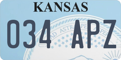 KS license plate 034APZ
