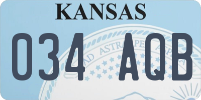 KS license plate 034AQB