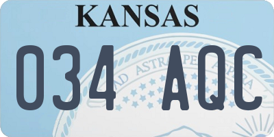 KS license plate 034AQC