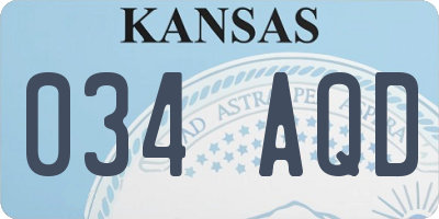 KS license plate 034AQD