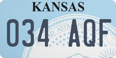 KS license plate 034AQF
