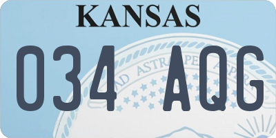 KS license plate 034AQG