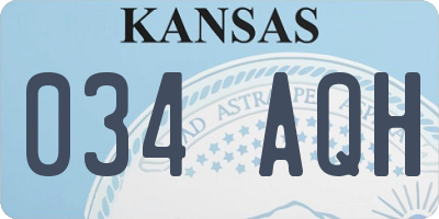 KS license plate 034AQH