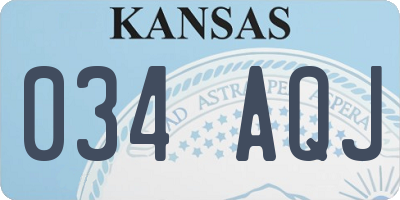 KS license plate 034AQJ