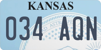 KS license plate 034AQN