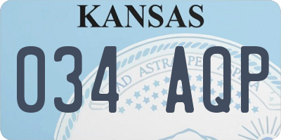 KS license plate 034AQP