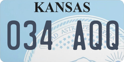 KS license plate 034AQQ