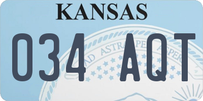 KS license plate 034AQT