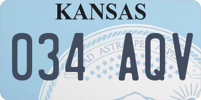 KS license plate 034AQV