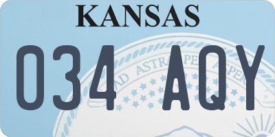 KS license plate 034AQY