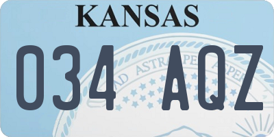KS license plate 034AQZ
