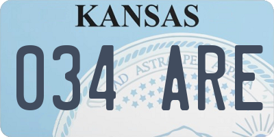 KS license plate 034ARE