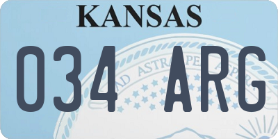 KS license plate 034ARG