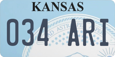 KS license plate 034ARI