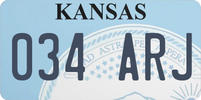 KS license plate 034ARJ
