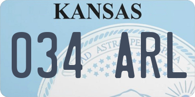 KS license plate 034ARL