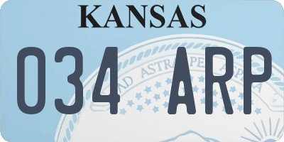 KS license plate 034ARP