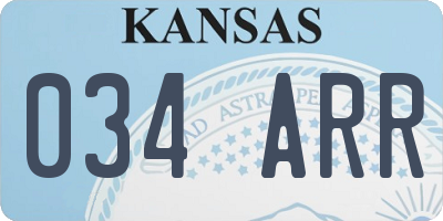 KS license plate 034ARR