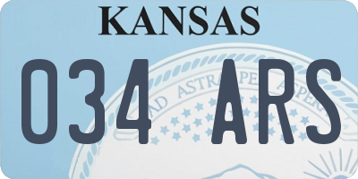 KS license plate 034ARS