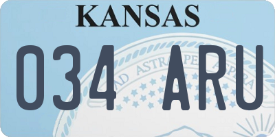 KS license plate 034ARU
