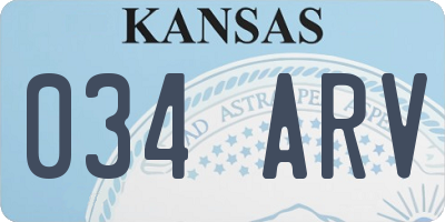 KS license plate 034ARV