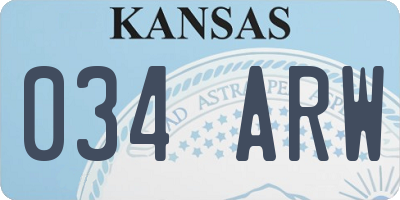 KS license plate 034ARW