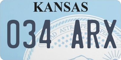 KS license plate 034ARX
