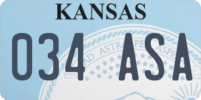KS license plate 034ASA