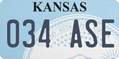KS license plate 034ASE