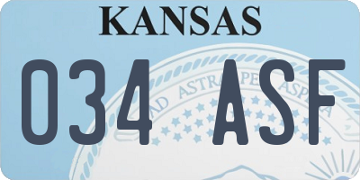 KS license plate 034ASF