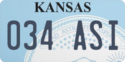 KS license plate 034ASI