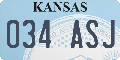 KS license plate 034ASJ
