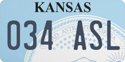 KS license plate 034ASL