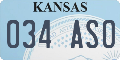 KS license plate 034ASO