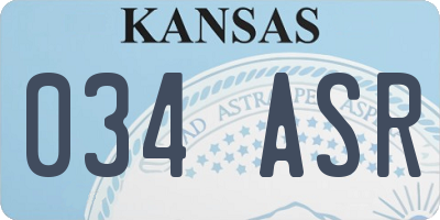 KS license plate 034ASR