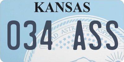 KS license plate 034ASS