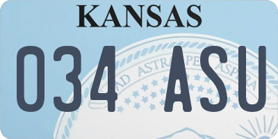 KS license plate 034ASU