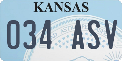 KS license plate 034ASV