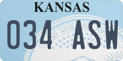 KS license plate 034ASW