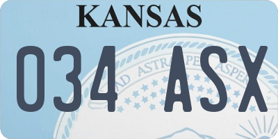 KS license plate 034ASX