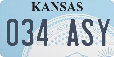 KS license plate 034ASY