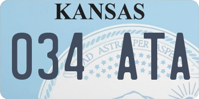 KS license plate 034ATA
