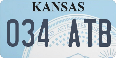 KS license plate 034ATB